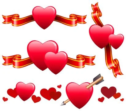 Valentine's Day Heart Design Collection Stock Illustration