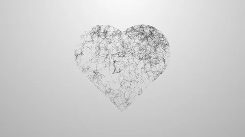 Valentine's Day Heart with Plexus Effect. Stock Footage 97103414