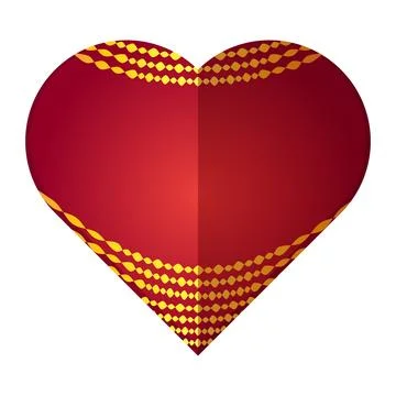 Valentines Day heart shape bead garland border love romantic element red Ilustración de archivo