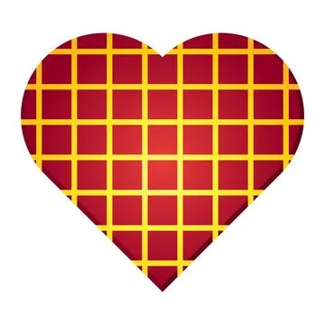 Valentines Day heart shape check grid net love romantic design element red Stock Illustration