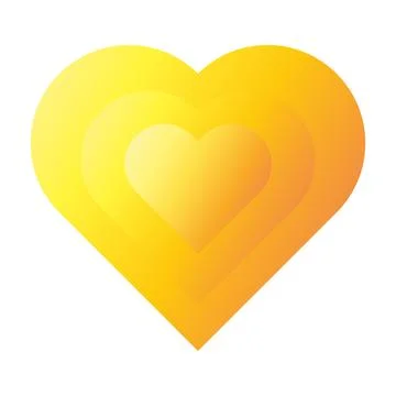 Valentines Day heart shape concentric layer glow love romantic element yellow Ilustração Stock