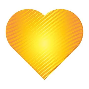 Valentines Day heart shape diagonal stripe lines love romantic element yellow Ilustração Stock