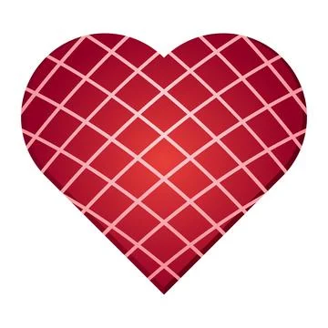 Valentines Day heart shape diagonal grid net love romantic design element red Ilustración de archivo