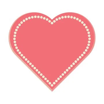 Valentines Day heart shape dotted frame love romantic design element pink Ilustração Stock