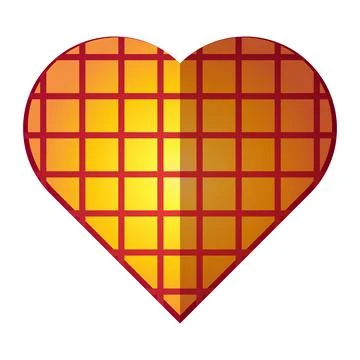 Valentines Day heart shape grid lattice net love romantic design element yell Stock Illustration
