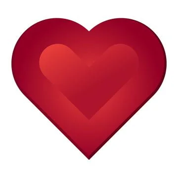 Valentines Day heart shape layered 3D inner contour love design element Ilustración de archivo