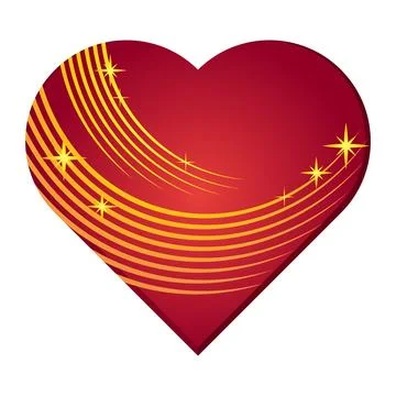 Valentines Day heart shape shining sparkle swoosh love romantic element red Ilustración de archivo