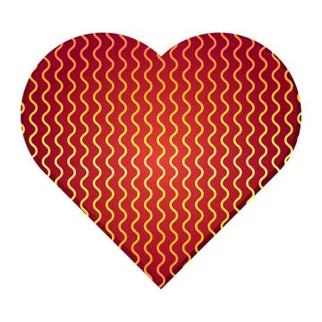 Valentines Day heart shape wavy vertical lines love romantic element red Ilustración de archivo