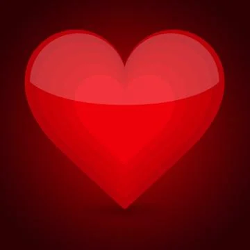 Valentine's day with heart. Vector. Red heart on dark red background Stock Illustration