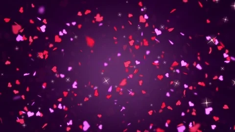 Valentines Day Hearts Falling. Background Looped video. Stock Footage 84609894