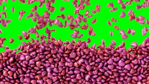 Valentine's day hearts falling down from top and filling the screen. 動画素材 98631101