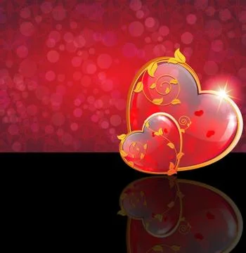 Valentine's Day hearts with floral pattern Stock Illustration