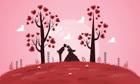 Valentines day illustration vector background design Illustrazione stock