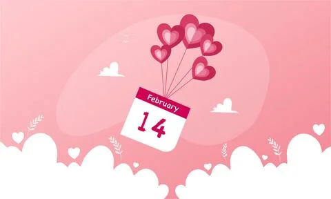 Valentines day illustration vector background design Illustrazione stock