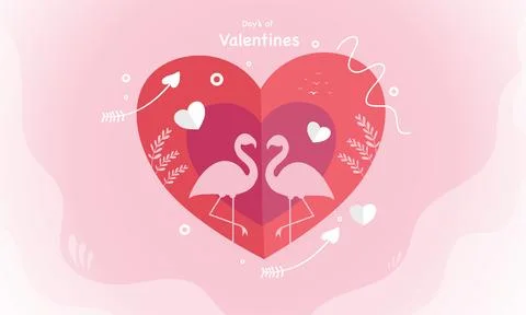 Valentines day illustration vector background design Illustrazione stock