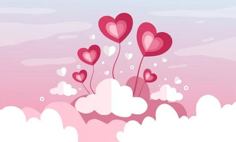 Valentines day illustration vector background design Stock Illustration
