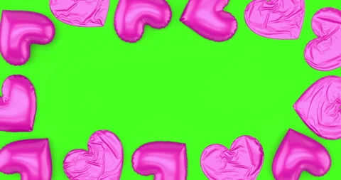 Valentine's Day Inflating Hearts Frame Stock Footage 261121094