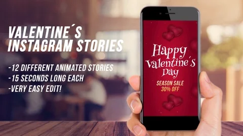 Valentine's Day Instagram Stories After Effects stock