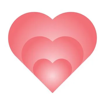 Valentines Day layered heart shape love romantic design element soft pink Stock Illustration