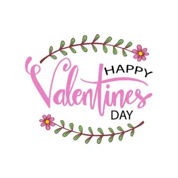 Valentines day lettering background Stock Illustration