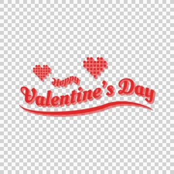 Valentine's day lettering typography text art clipart Stock Illustration