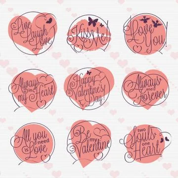Valentine's Day letterings set Illustrazione stock