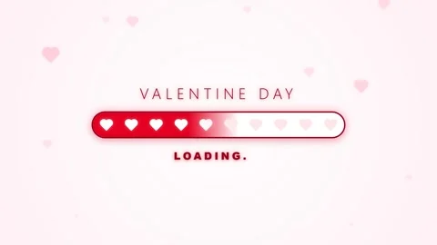 Valentines Day Loading Bar Animation with Hearts Stock Footage 336617665