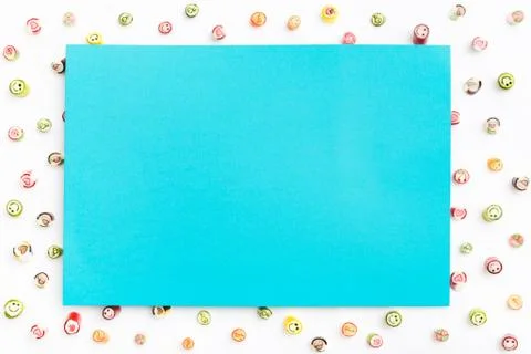 Valentines day of lollipops, candy pattern, top view flat lay Stock Photos