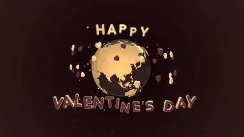 Valentine's Day loop Animation 3D with hearts Stock Footage 170152562