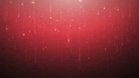Valentine's day loopable abstract background, golden hearts spin and fall down Stock Footage 84124866