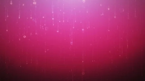 Valentine's day loopable purple abstract background, golden hearts spin and fall Stock Footage 84150839