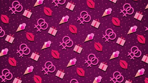 Valentine's day looping background with two Female Signs Stock Footage 141900526