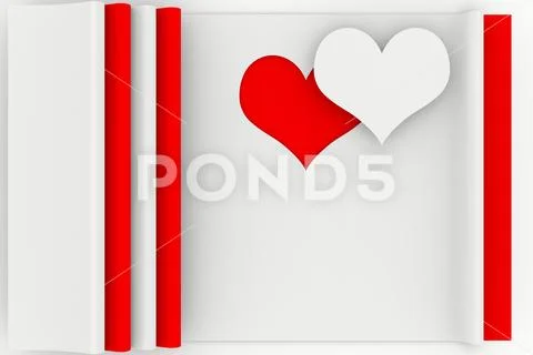 Valentine's day love heart card - 3D illustration. Stock Illustration