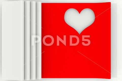 Valentine's day love heart card - 3D illustration. Stock Illustration