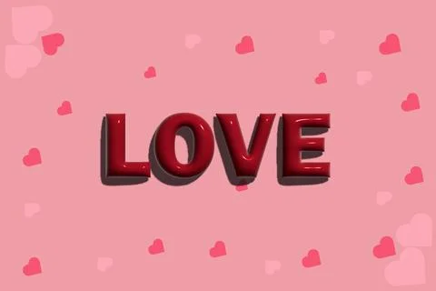 Valentines day love text effect design. Stock Illustration