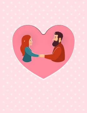 Valentine'S Day. Lovely man and woman. greeting card Stock Illustration