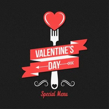 Valentines day menu design background. Illustrazione stock
