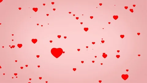 Valentine's day motion background. Red small hearts flying on pink back Stock Footage 122625978