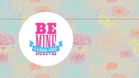 Valentines day note with words be pit written with long offset and i romance Stock Footage 129797288