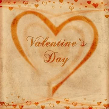 Valentine's day on old paper Stock Illustration