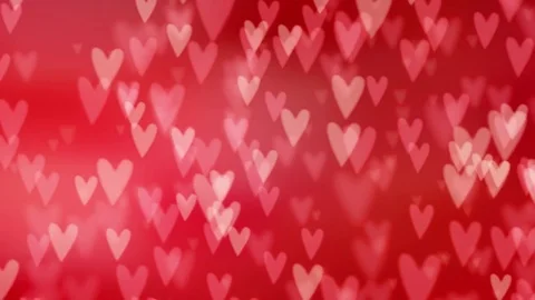 Valentine Red Hearts Falling Backdrop 