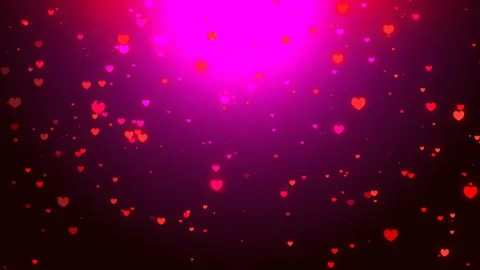 Valentine's Day or wedding background rain of hearts on magic background Stock Footage 99879358