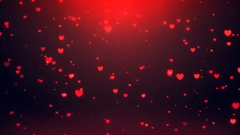 Valentine's Day or wedding background rain of hearts on a black background Stock Footage 99879949
