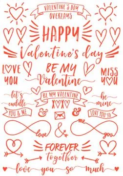 Valentine's day overlays, vector set Stock Illustration