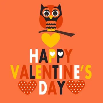 Valentines day owl Stock Illustration