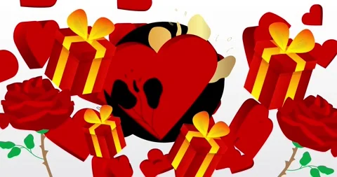 Valentines day pattern background Video stock 301641971