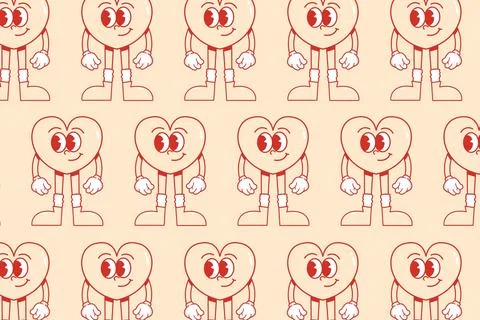 Valentine's Day pattern Retro Stock Illustration