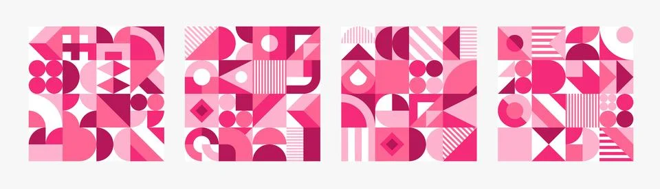 Valentines day patterns, geometric backgrounds Stockillustratie