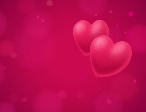 Valentines Day Pink Hearts Background Stock Illustration