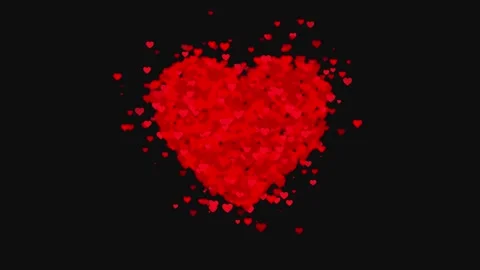 Valentine's day Pink Red Animation Hearts Greeting love hearts. Festive of Stock Footage 336563344